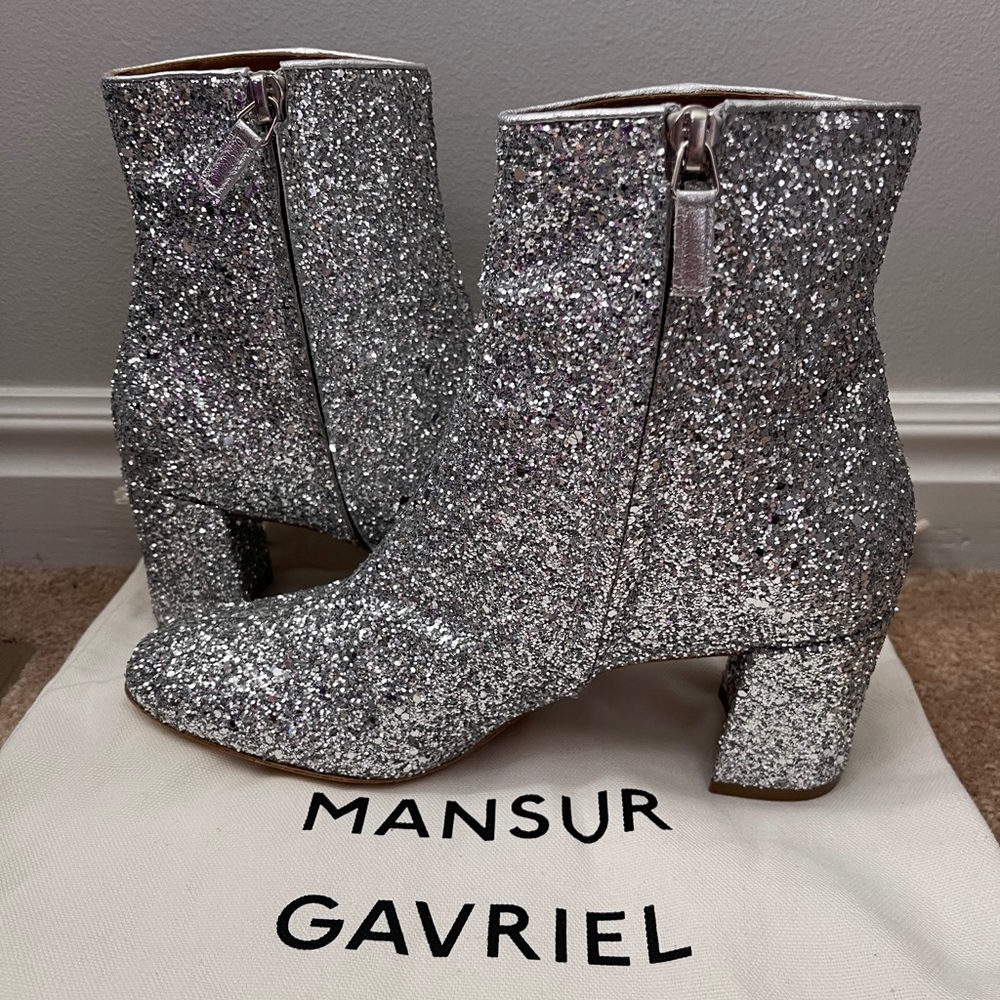 Mansur Gavriel 65mm Ankle Boot (Silver) Size 37.5